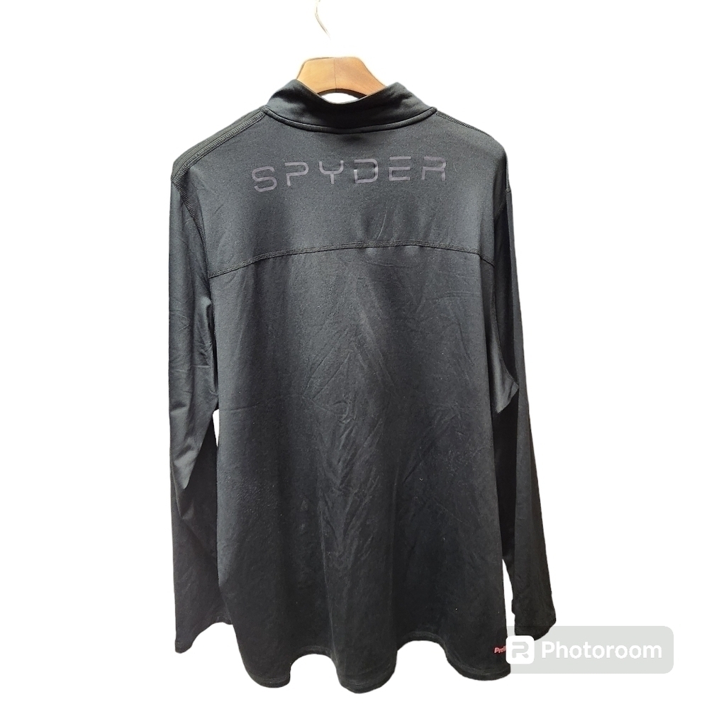 Spyder Active Men's 4 Way Stretch Moisture Wicking Quarter Zip Sz. XXL black